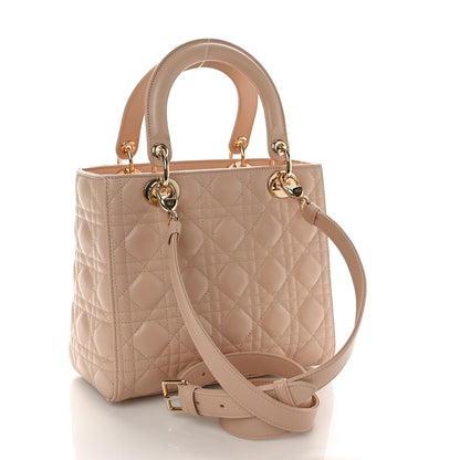 Christian Dior Lambskin Cannage Medium Lady Dior Rose Poudre 3 of 10