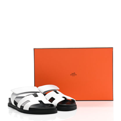 Hermes Calfskin Womens Chypre Sandals 36.5 White 8 of 8