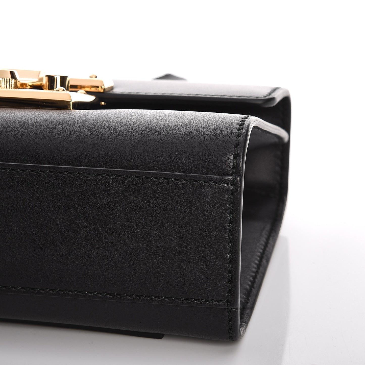 Calfskin Small Padlock Shoulder Bag Black