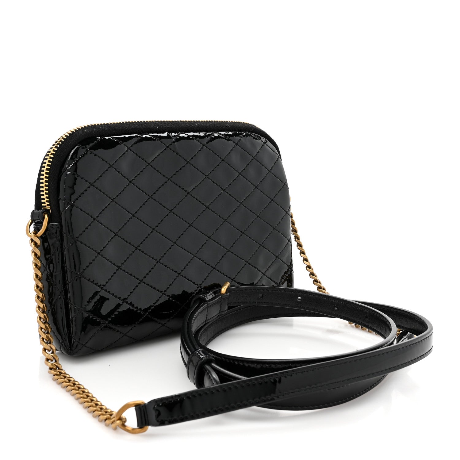 Saint Laurent Lambskin Quilted Gaby Zipped Pouch Black 3 of 11
