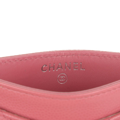 Chanel Caviar Chevron Quilted Card Holder Pink 6 of 8