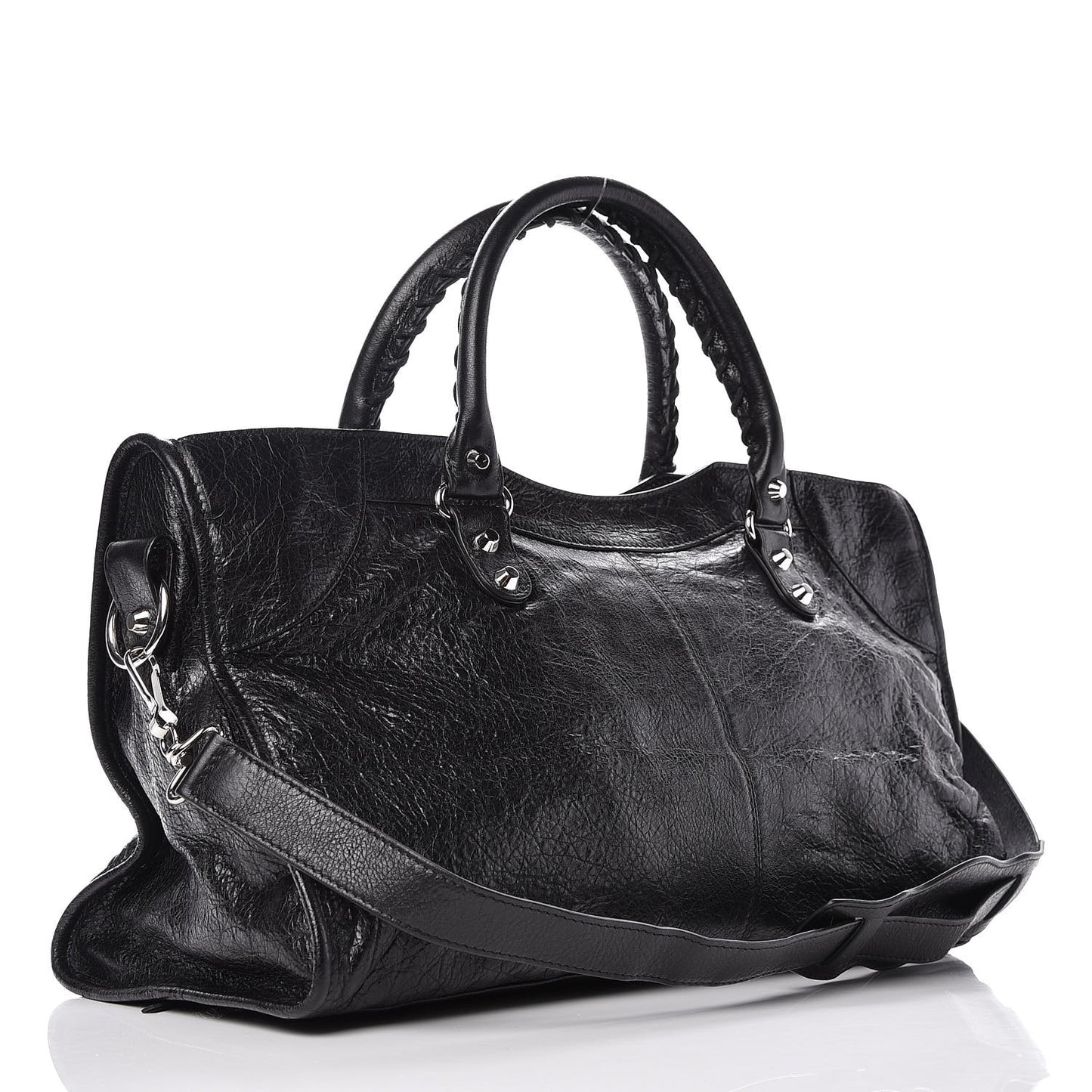 Agneau Classic Silver Hardware Part Time Black