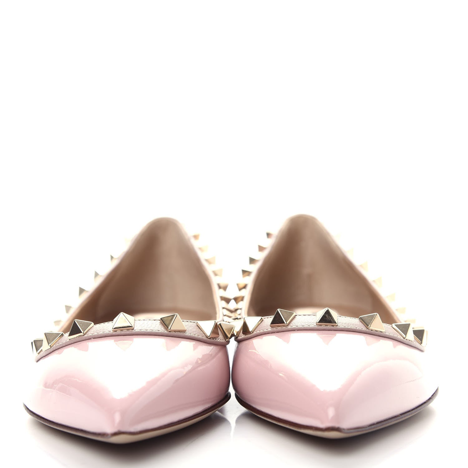 Valentino Garavani Patent Rockstud Ballerina Flats 35.5 Water Rose Poudre 2 of 11