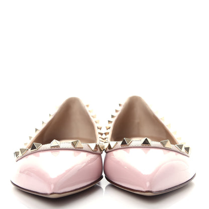 Valentino Garavani Patent Rockstud Ballerina Flats 35.5 Water Rose Poudre 2 of 11