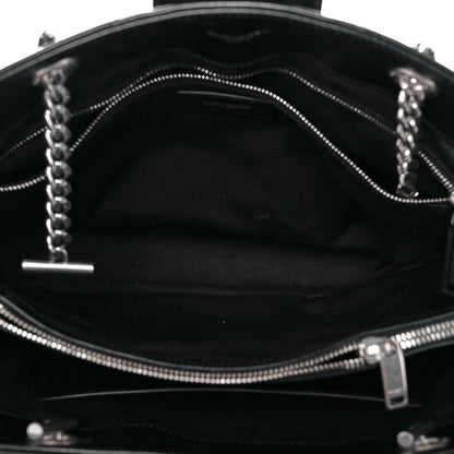 Saint Laurent Calfskin Y Quilted Monogram Large Loulou Shopper Black 5 of 9
