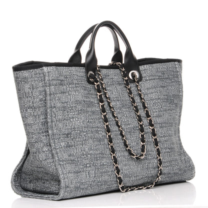 Chanel Woven Straw Raffia Large Deauville Tote Charcoal 4 of 8