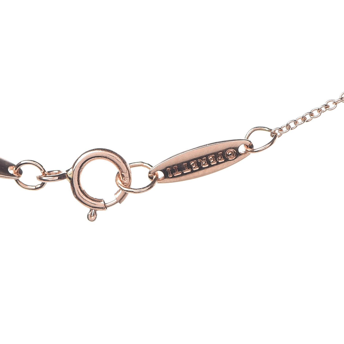 18K Rose Gold 7mm Elsa Peretti Open Heart Pendant Necklace