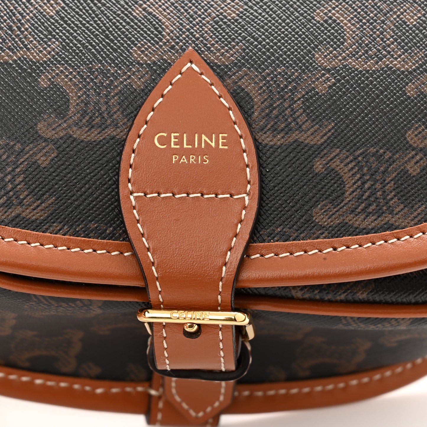 Triomphe Canvas Medium Folco Bag Tan