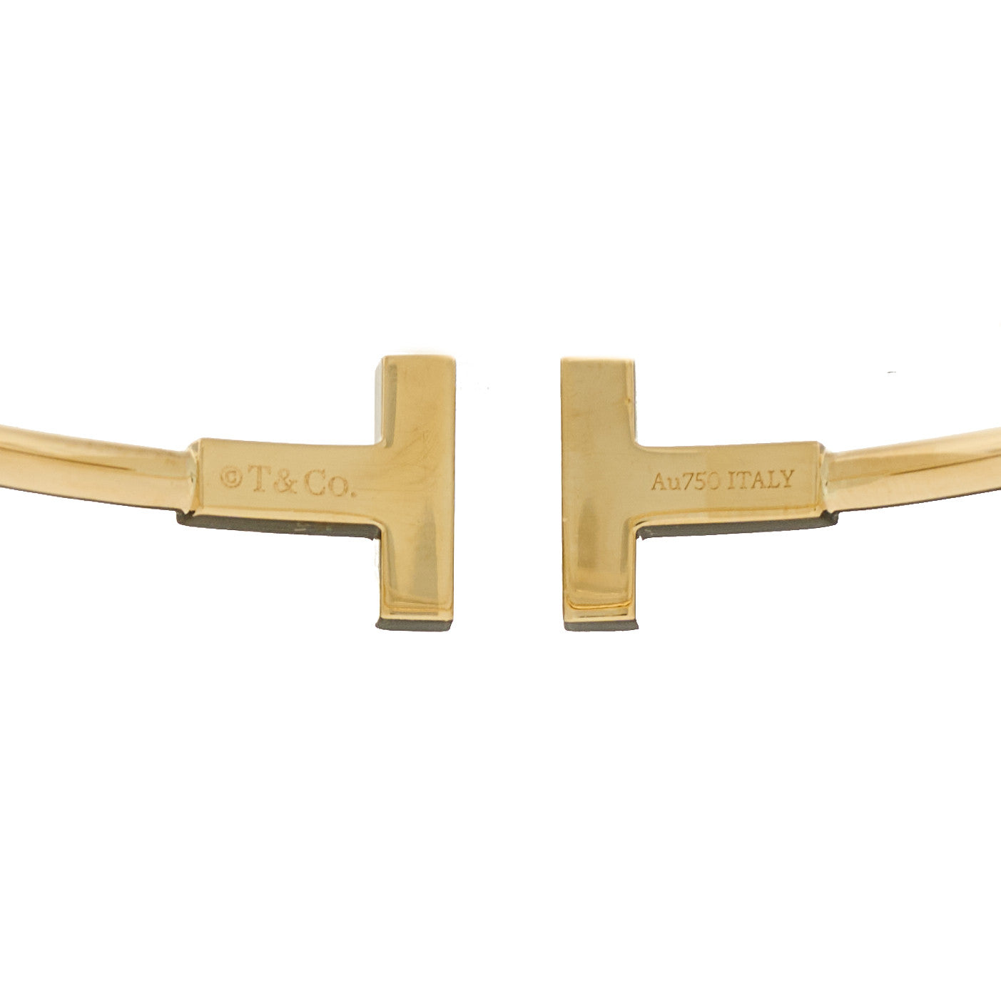 Tiffany 18K Yellow Gold Black Onyx T Wire Bracelet 3 of 3