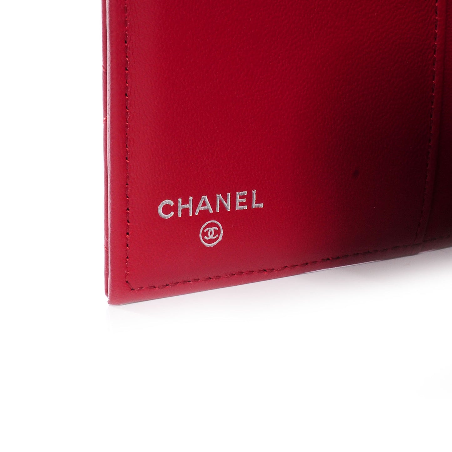 Lambskin Quilted Large Flap Wallet Red