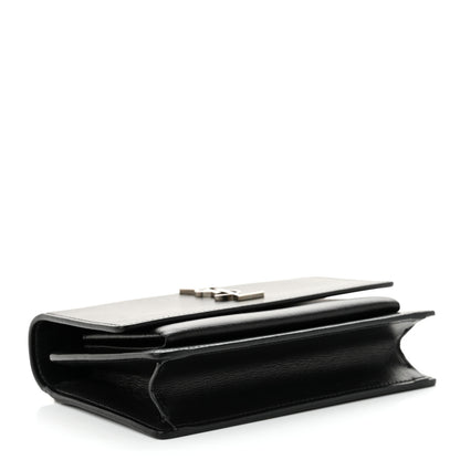 Saint Laurent Calfskin Monogram Sunset Chain Wallet Black 4 of 12
