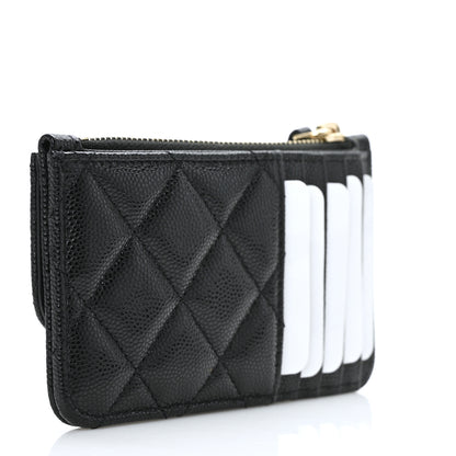 Chanel Caviar Quilted Flap Zip Card Holder Black 3 of 7
