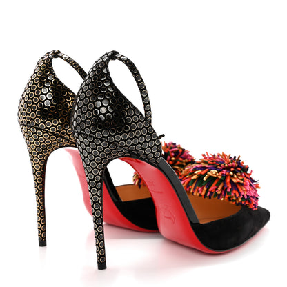 Christian Louboutin Veau Velours Tsarou 100 Pumps 38.5 Black Multicolor 4 of 13