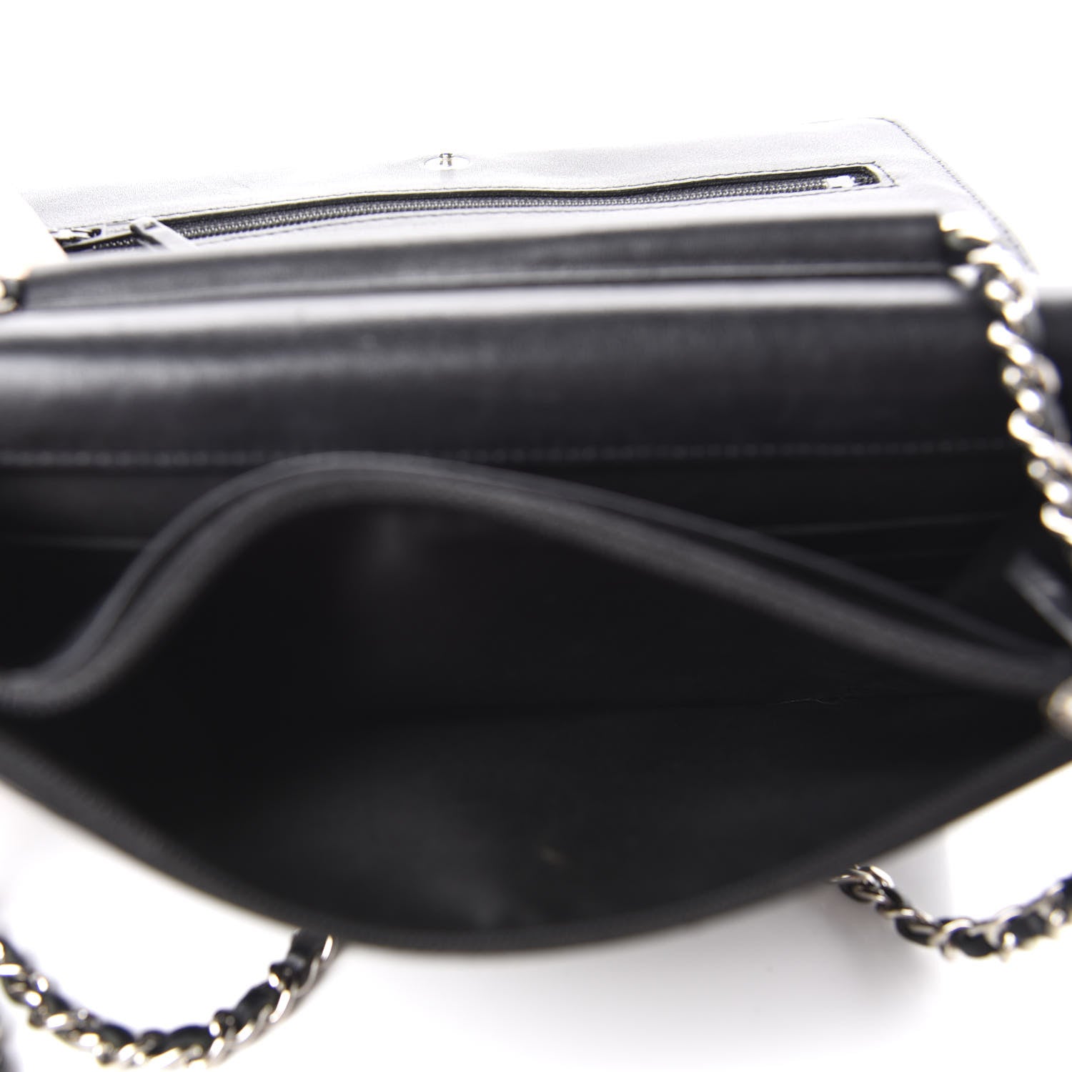 Chanel Patent Camellia Embossed Wallet On Chain WOC Brown 6 of 9