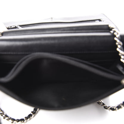 Chanel Patent Camellia Embossed Wallet On Chain WOC Brown 6 of 9