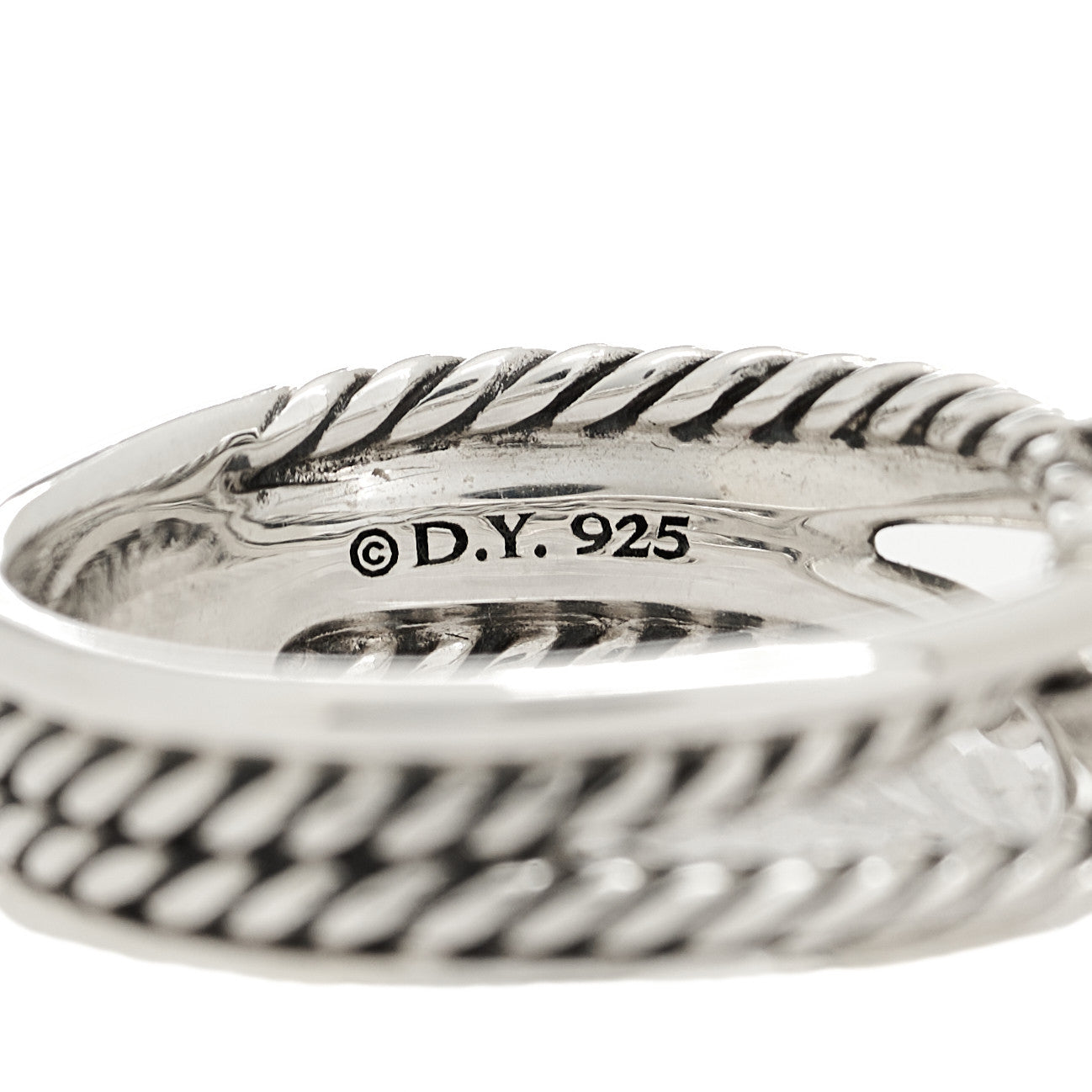 Sterling Silver Diamond X Crossover Ring 56 7.5