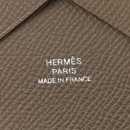 Hermes Epsom Calvi Duo Card Case Etoupe 6 of 8