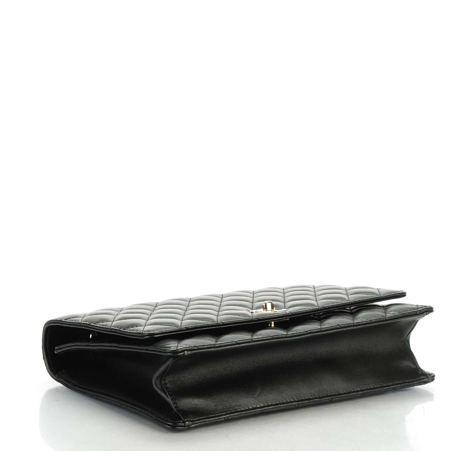 Lambskin Quilted Fantasy Pearl Flap Black