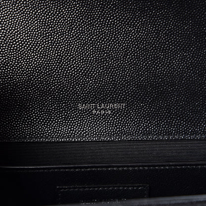 Saint Laurent Grain De Poudre Textured Mixed Matelasse Triquilt Medium Monogram Satchel Black 5 of 9