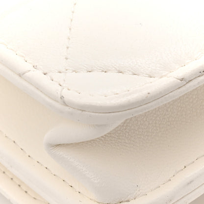 Chanel Lambskin Plexiglass Quilted Coco Love Wallet On Chain WOC White 13 of 13
