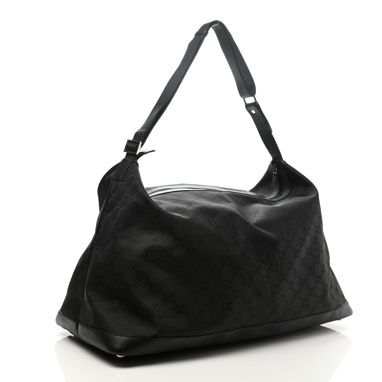 Gucci Nylon Monogram Travel Hobo Black 3 of 11