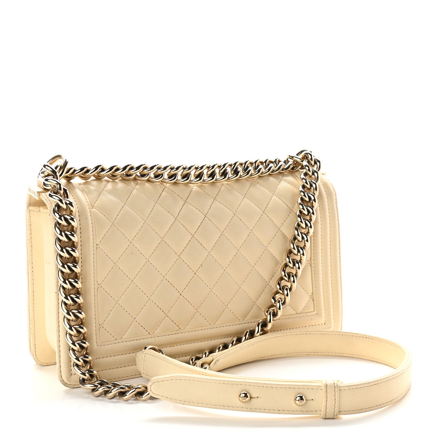 Chanel Lambskin Quilted Medium Boy Flap Light Beige 2 of 11