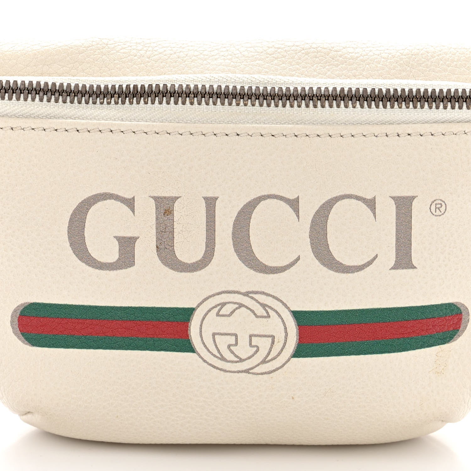Gucci Grained Calfskin Small Logo Belt Bag White 8 of 13