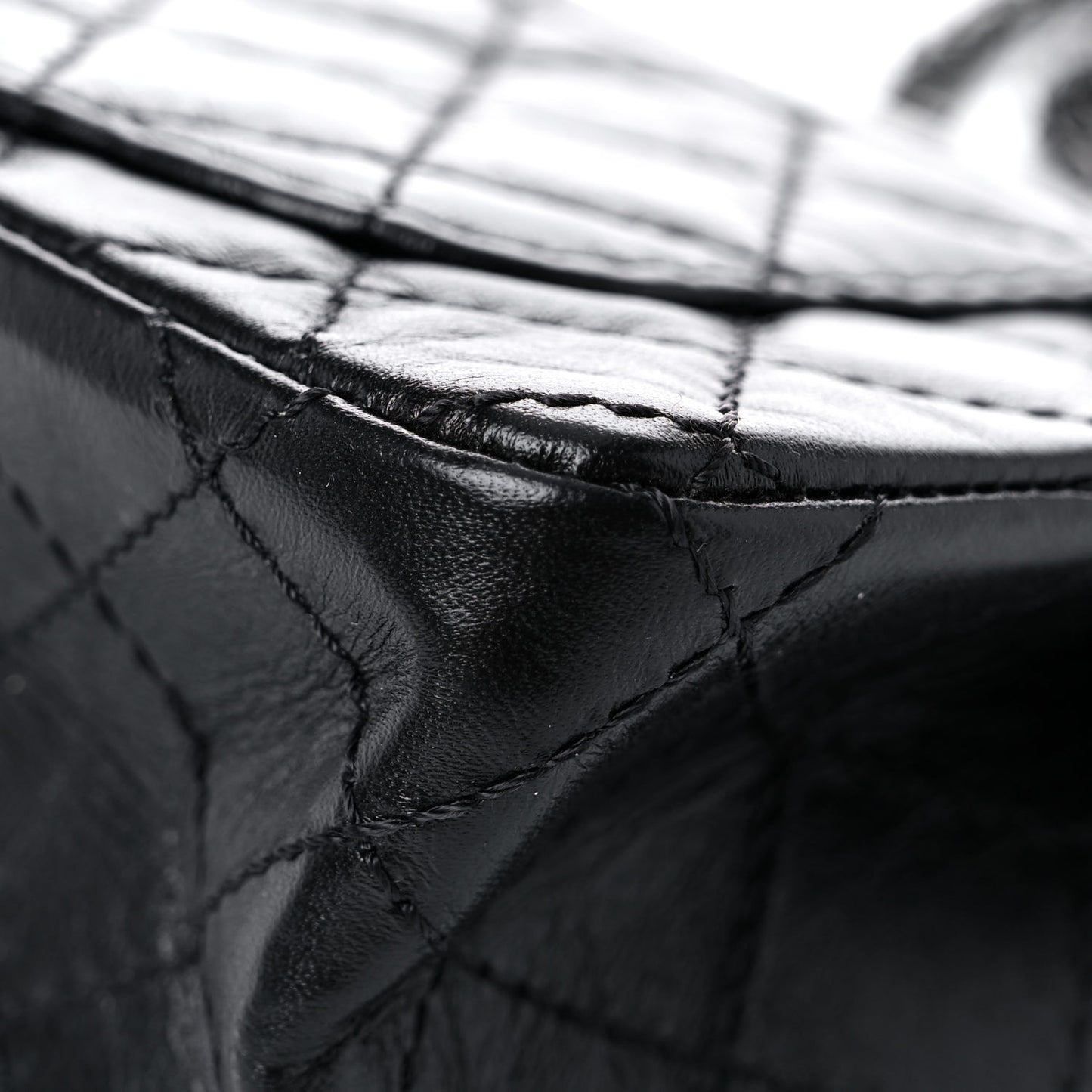 Aged Calfskin Quilted 2.55 Reissue Mini Flap So Black