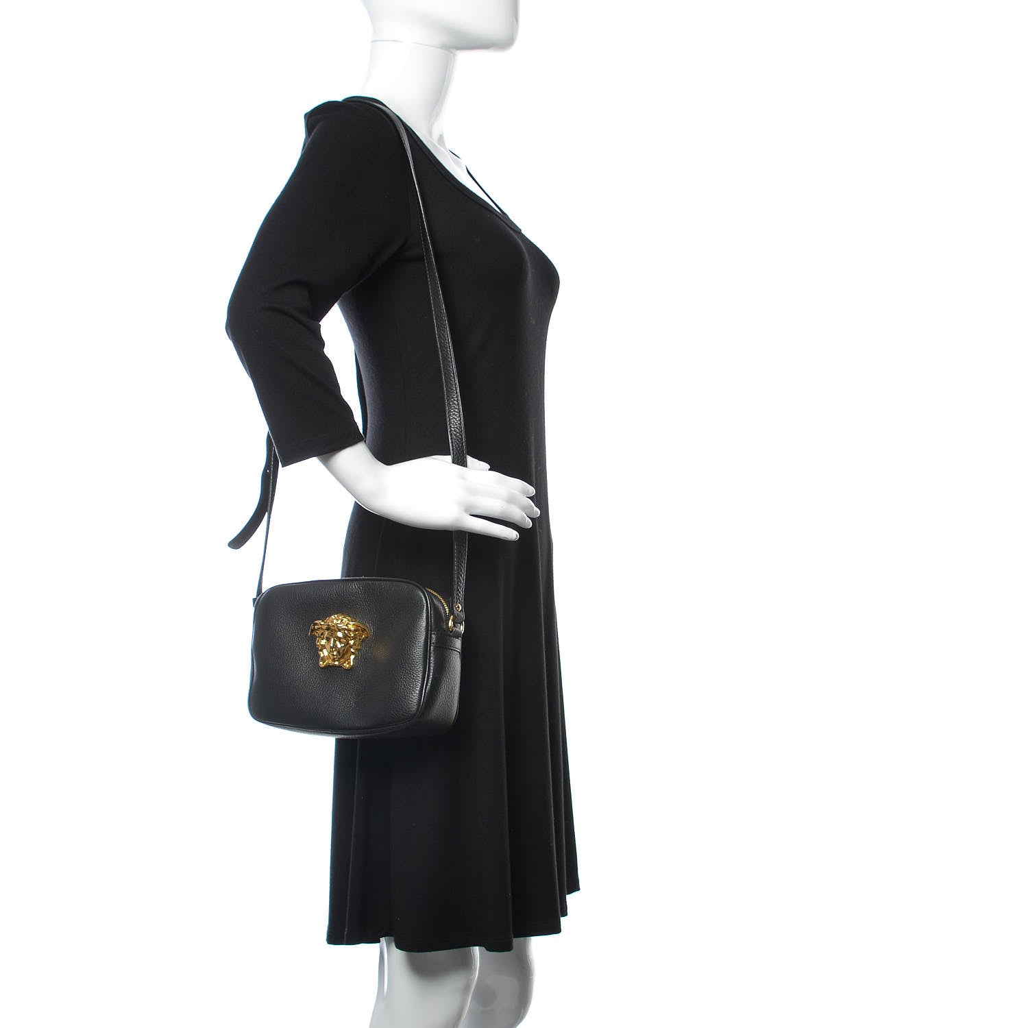 Versace Calfskin Palazzo Camera Bag Black 2 of 9