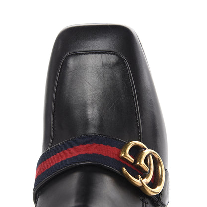 Gucci Betis Glamour Calfskin Web Pearl Embellished Peyton 75mm Ankle Boots 39 Black 9 of 11