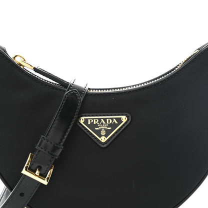 Prada Re-Nylon Spazzolato Mini Arque Shoulder Bag Black 8 of 10