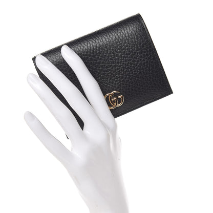 Gucci Pebbled Calfskin GG Marmont Card Case Black 2 of 8