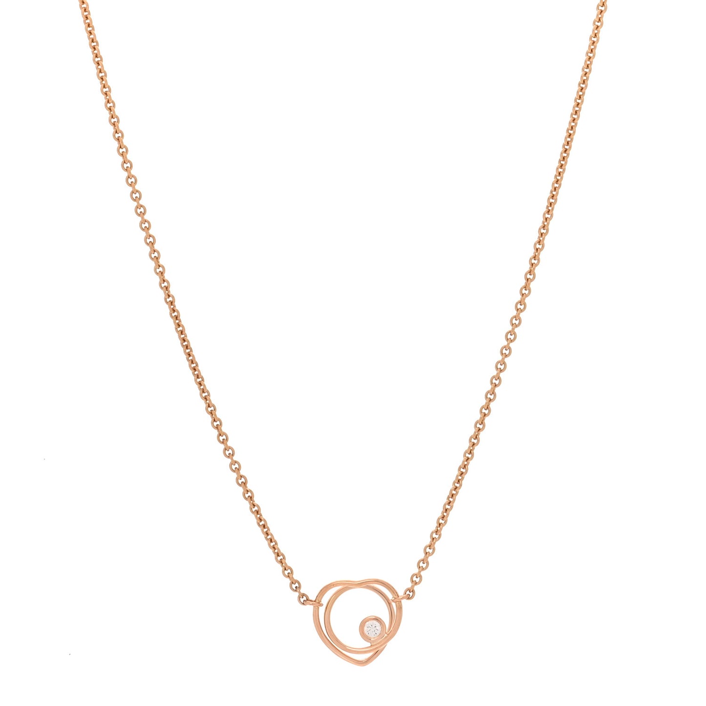18K Rose Gold Diamond TPM Vertige Coeur Necklace