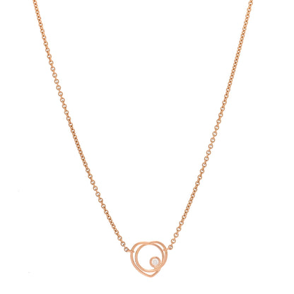 Hermes 18K Rose Gold Diamond TPM Vertige Coeur Necklace 1 of 4