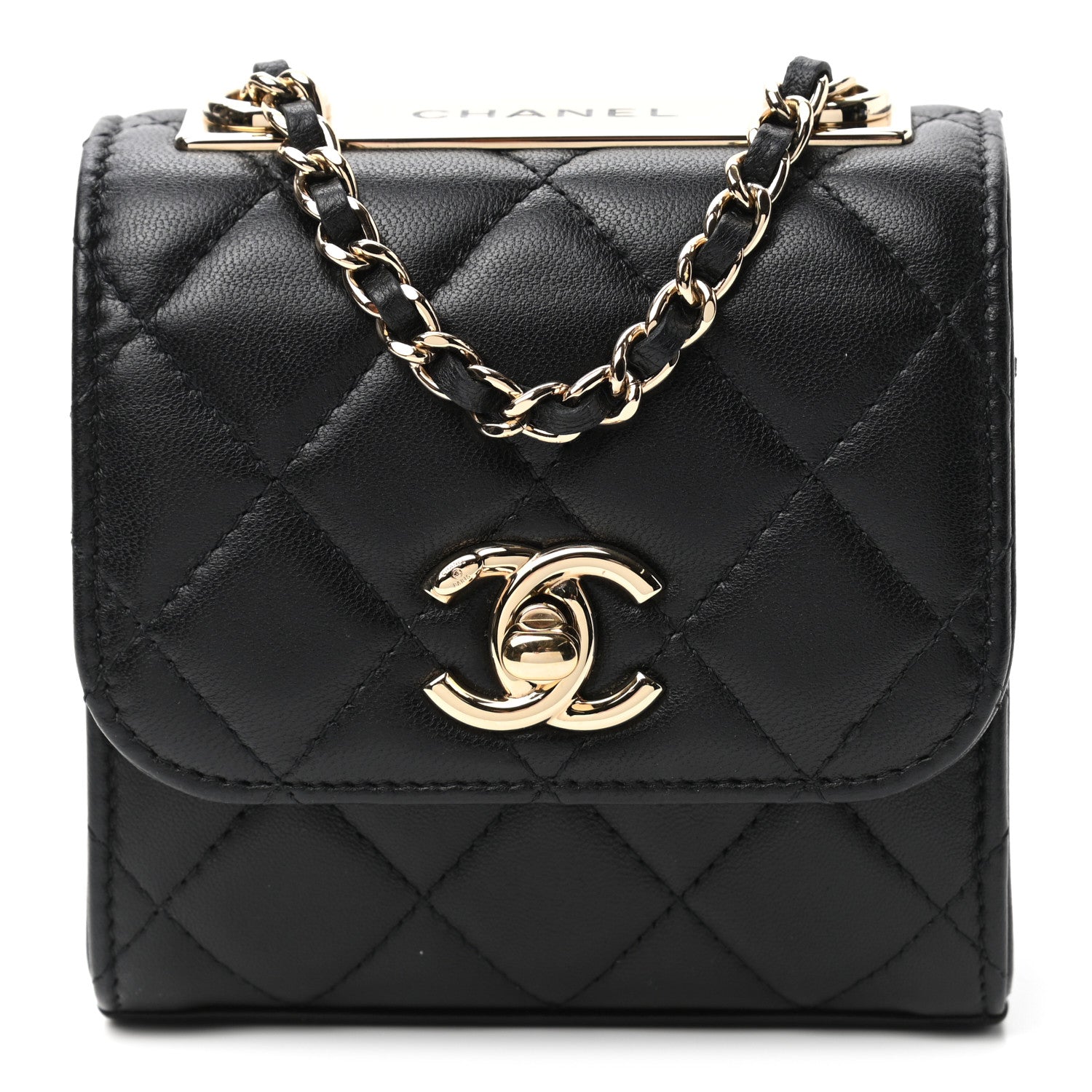 Chanel Lambskin Quilted Mini Trendy CC Chain Wallet Black 1 of 9
