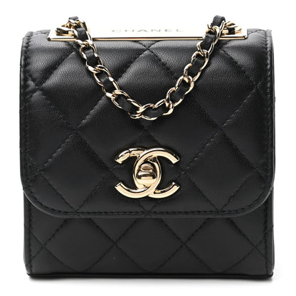 Chanel Lambskin Quilted Mini Trendy CC Chain Wallet Black 1 of 9