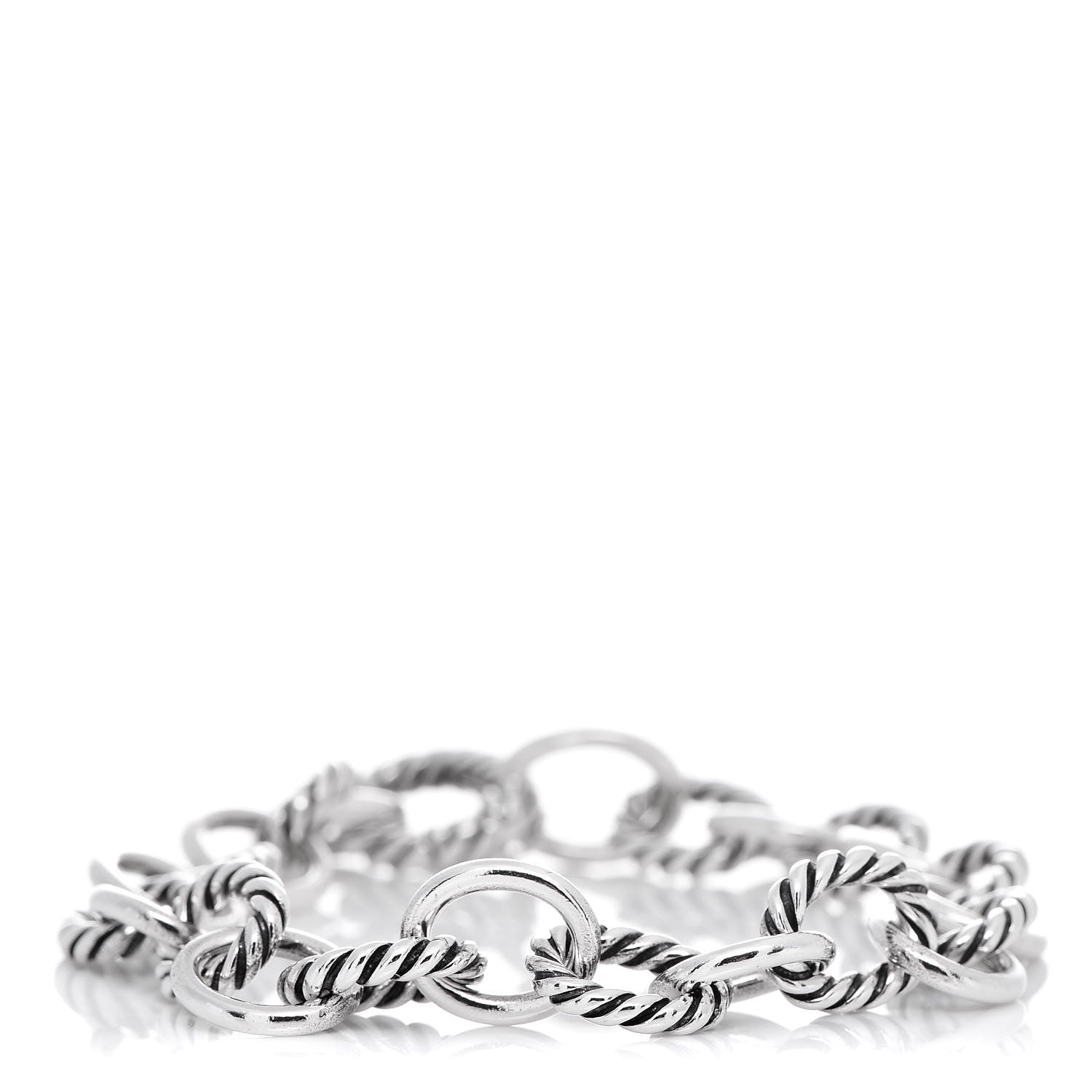 David Yurman Sterling Silver 10mm Medium Oval Link Bracelet 1 of 4