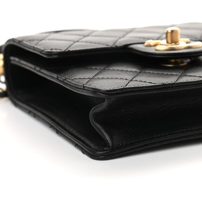 Chanel Goatskin Quilted Chic Pearls Flap Black 8 of 9
