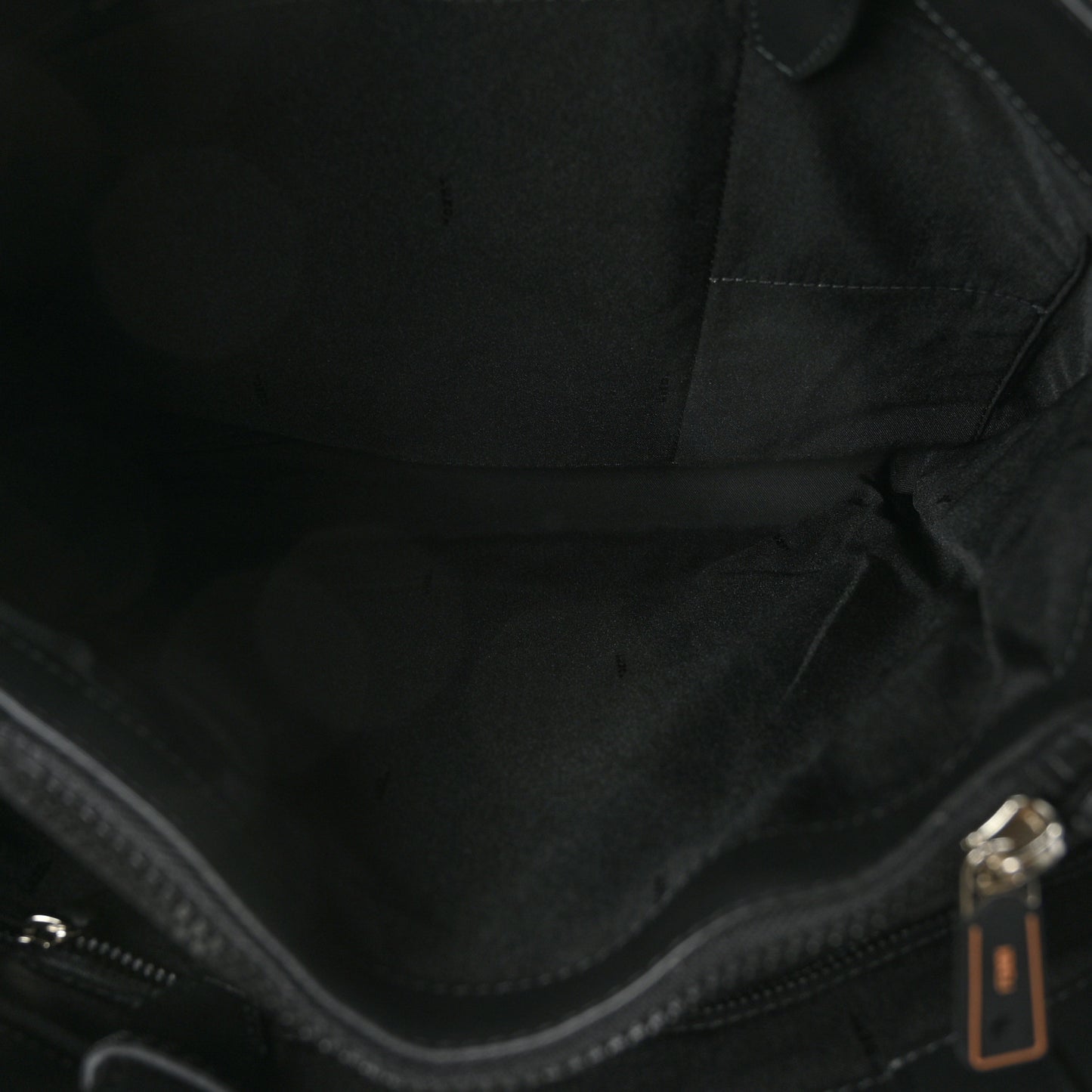 Canvas Stamp Patch Tote Black Brown