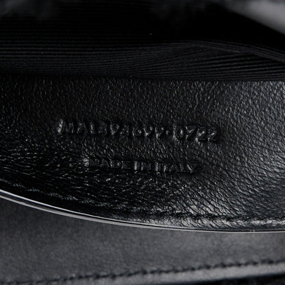 Saint Laurent Suede Shearling Y Quilted Monogram Small Loulou Chain Satchel Black 8 of 11