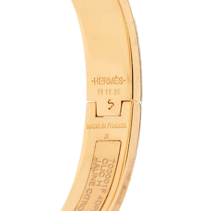 Hermes Enamel Narrow Clic Clac H Bracelet PM Jaune Citron 4 of 5