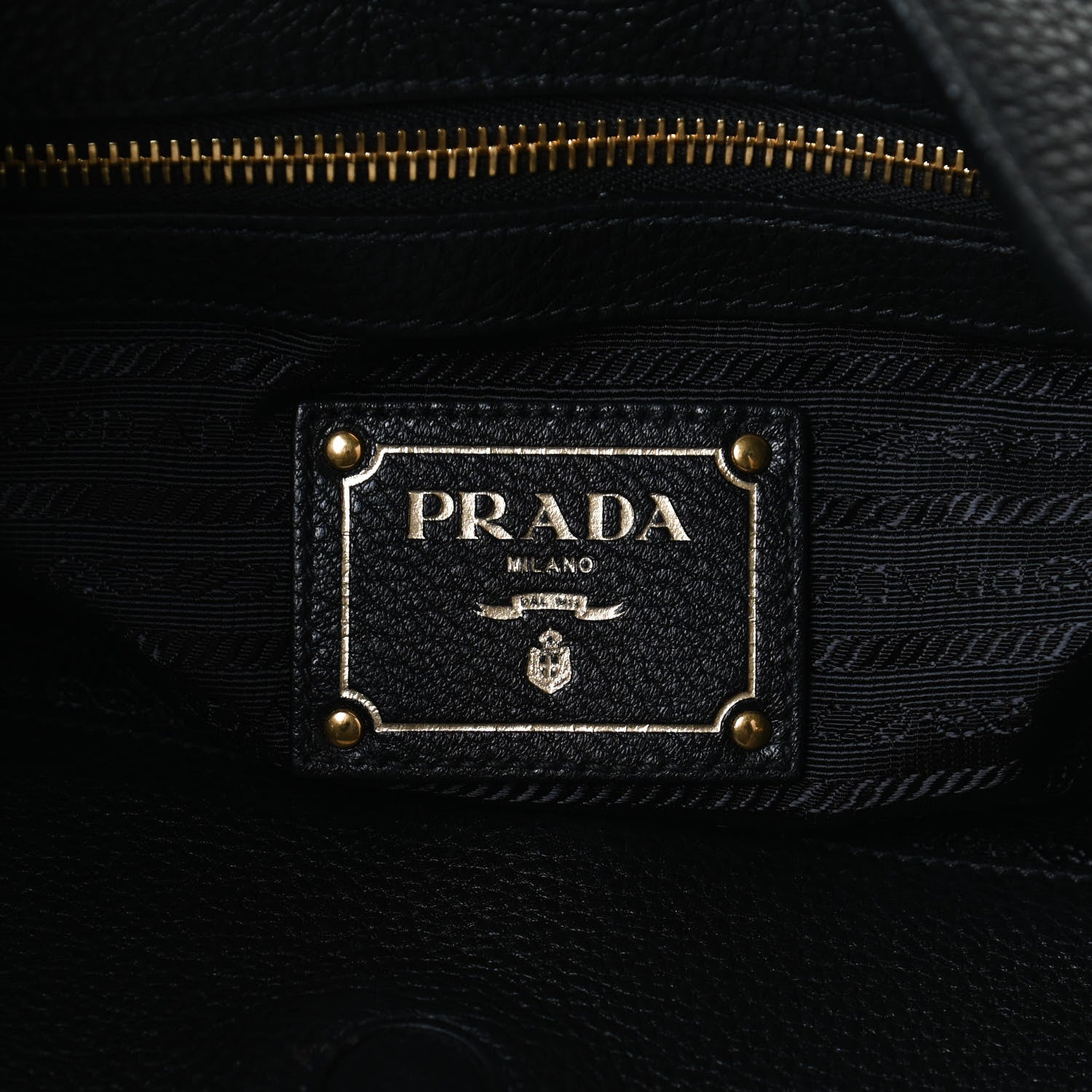 Prada Vitello Phenix Embossed Logo Hobo Black 9 of 10