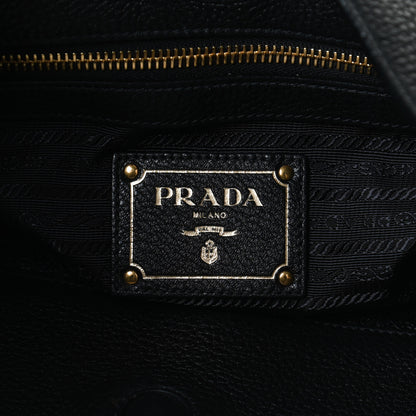 Prada Vitello Phenix Embossed Logo Hobo Black 9 of 10