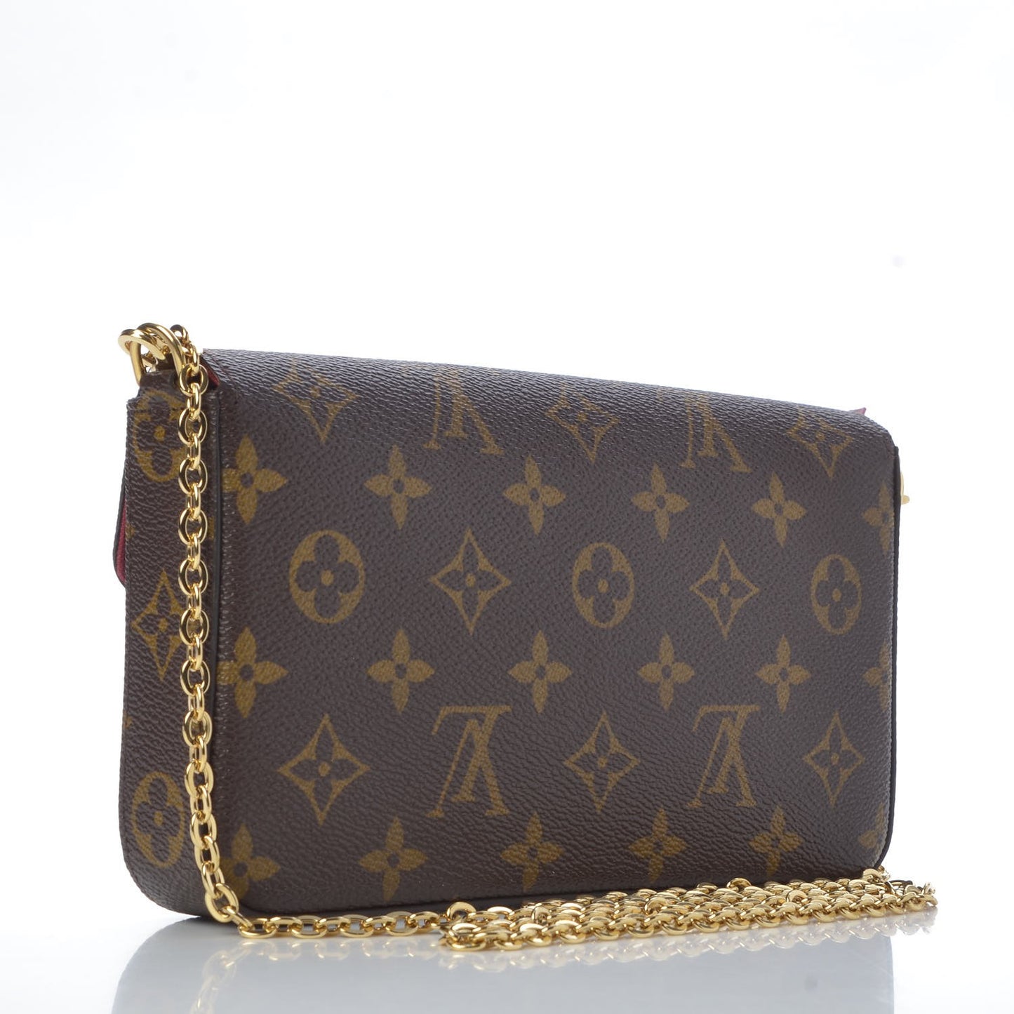 Monogram Pochette Felicie Chain Wallet Fuchsia