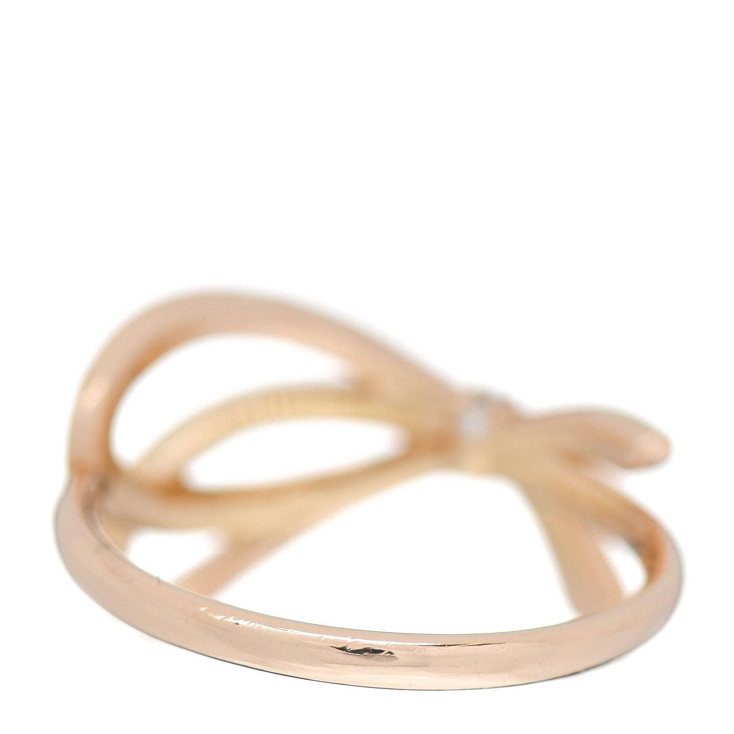 Tiffany 18K Rose Gold Diamond .40ct Bow Ring 54 6.75 4 of 5