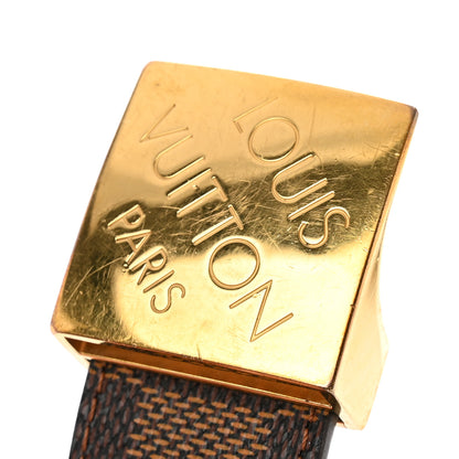 Louis Vuitton Damier Ebene LV Paris Buckle Belt 85 34 Gold 8 of 9
