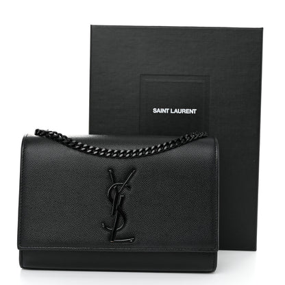 Saint Laurent Grain De Poudre Small Monogram Monochrome Kate Satchel Black 10 of 10