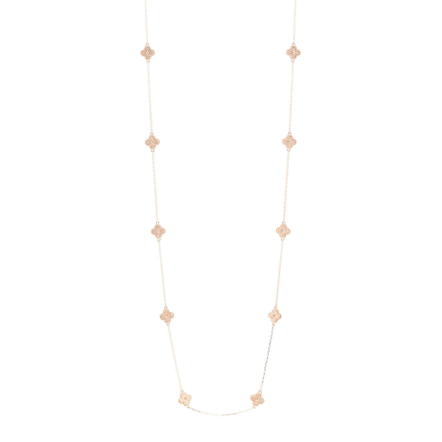 Van Cleef & Arpels 18K Rose Gold 16 Motifs Sweet Alhambra Necklace 1 of 7