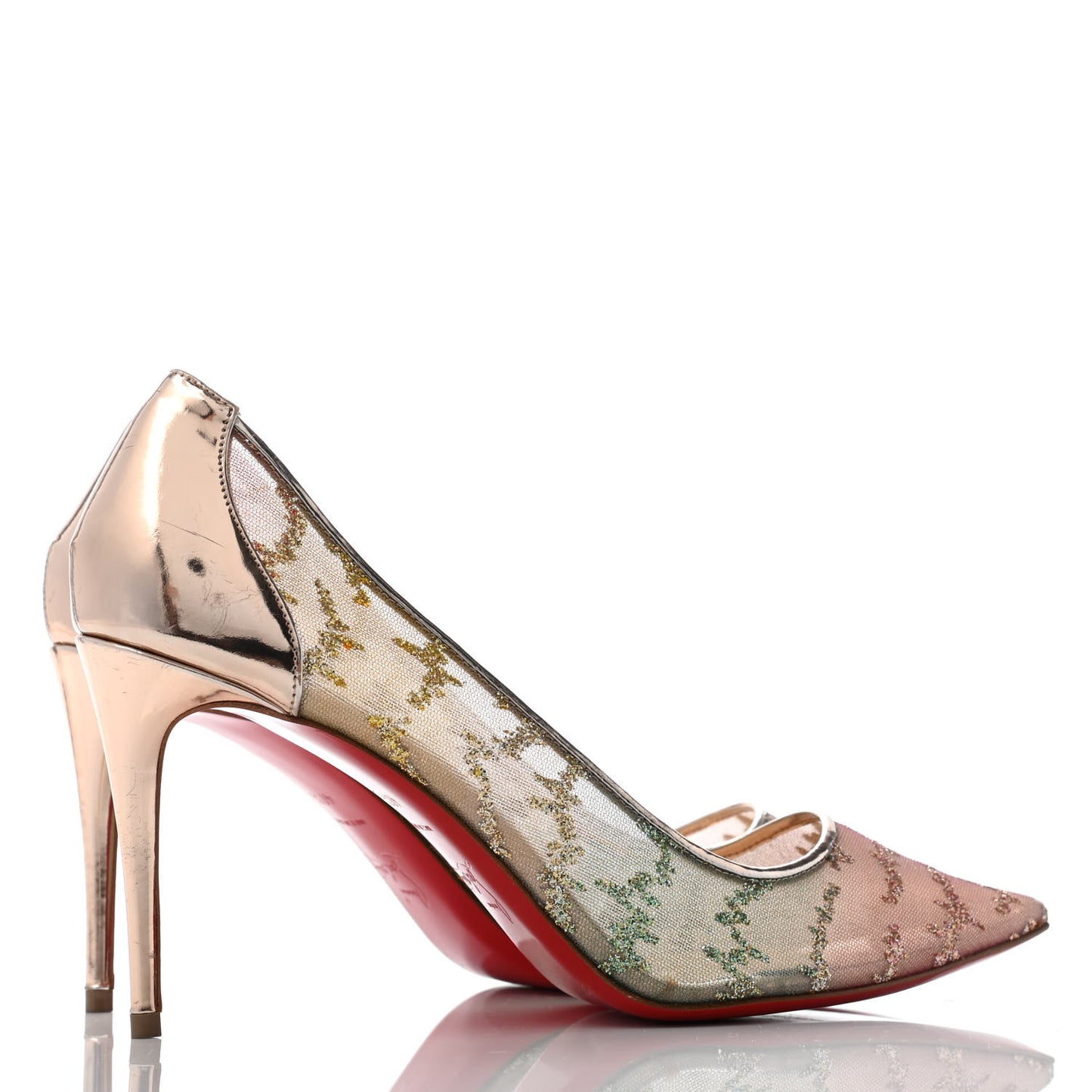 Metallic Rete Lace Chantilly 554 85 Pumps 41.5 Blush Multicolor