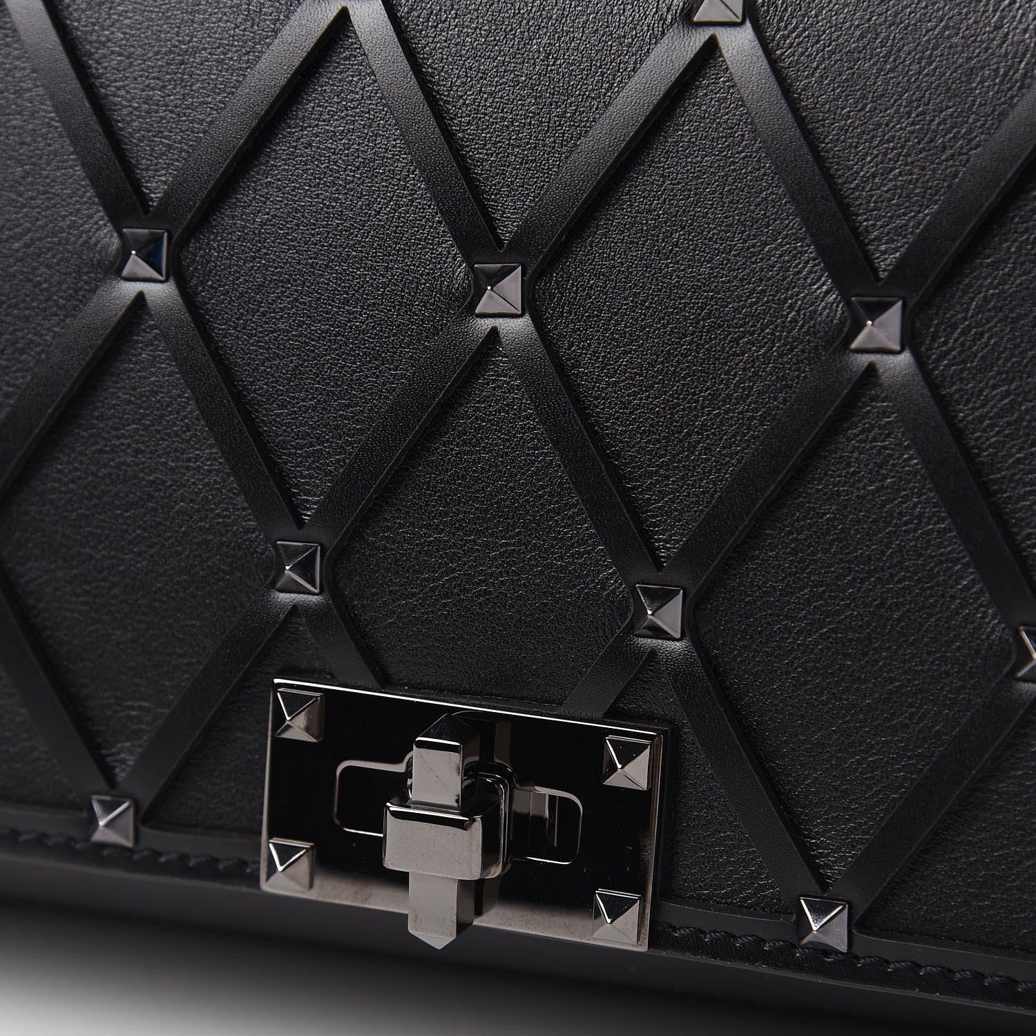 Valentino Garavani Smooth Calfskin Quilted Beehive Shoulder Bag Black 10 of 10